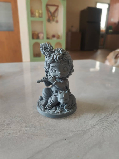 Bal Krishna Deity Figurine angle view – 3D Printed Baby Gopal Sacred Idol by FOFUS Kerala