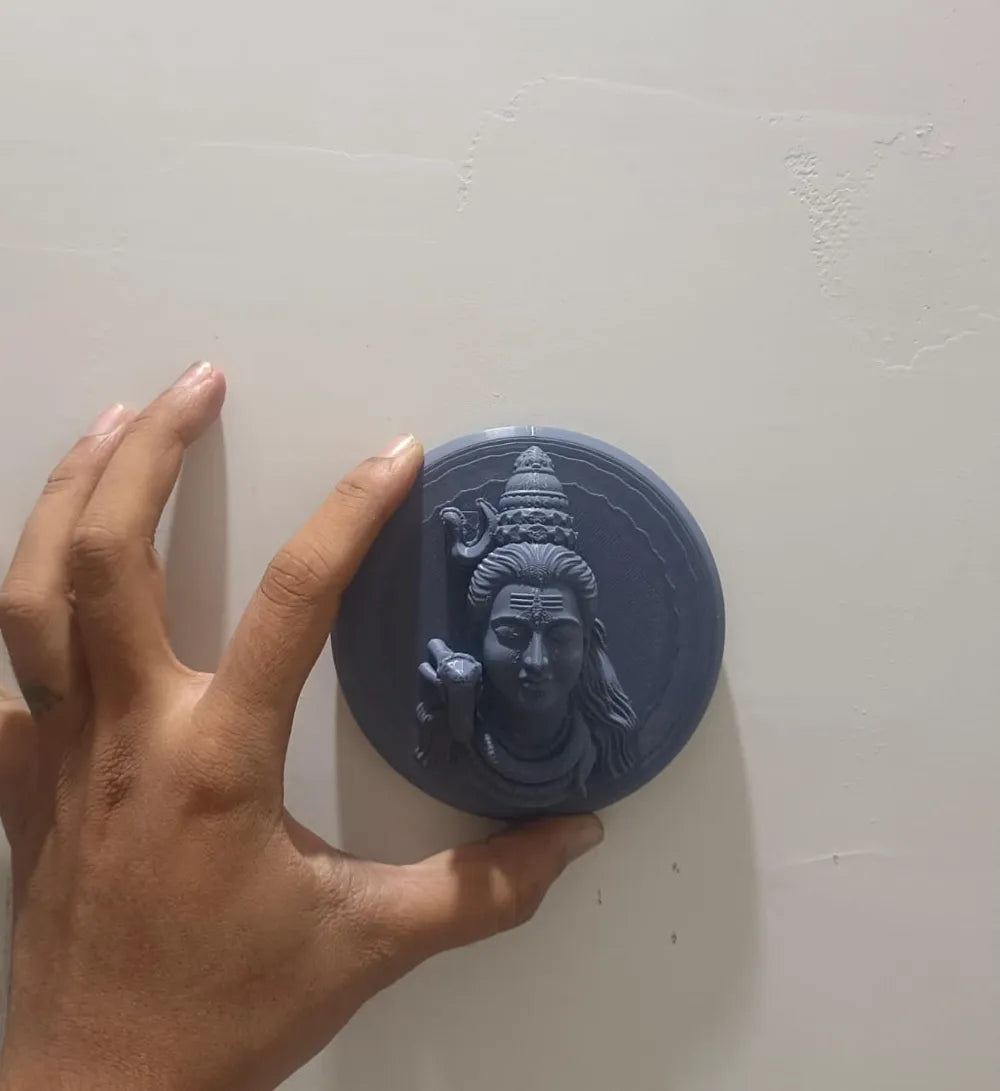 Lord Shiva Mahadev Wall Hanging detail – 3D Printed Sacred Home Decor by 3D Divine FOFUS Kerala
