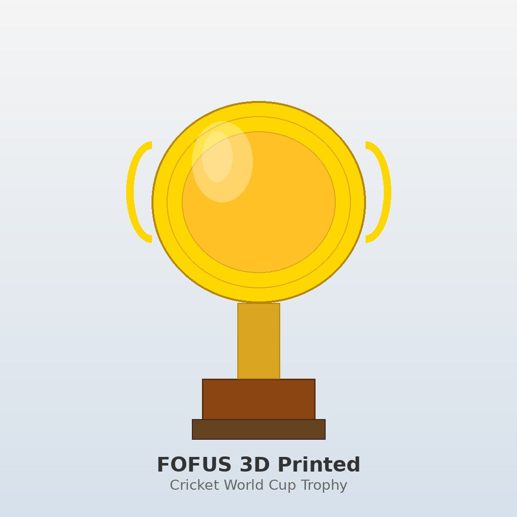 3D Printed Cricket World Cup Trophy Replica - Golden miniature by FOFUS Kerala