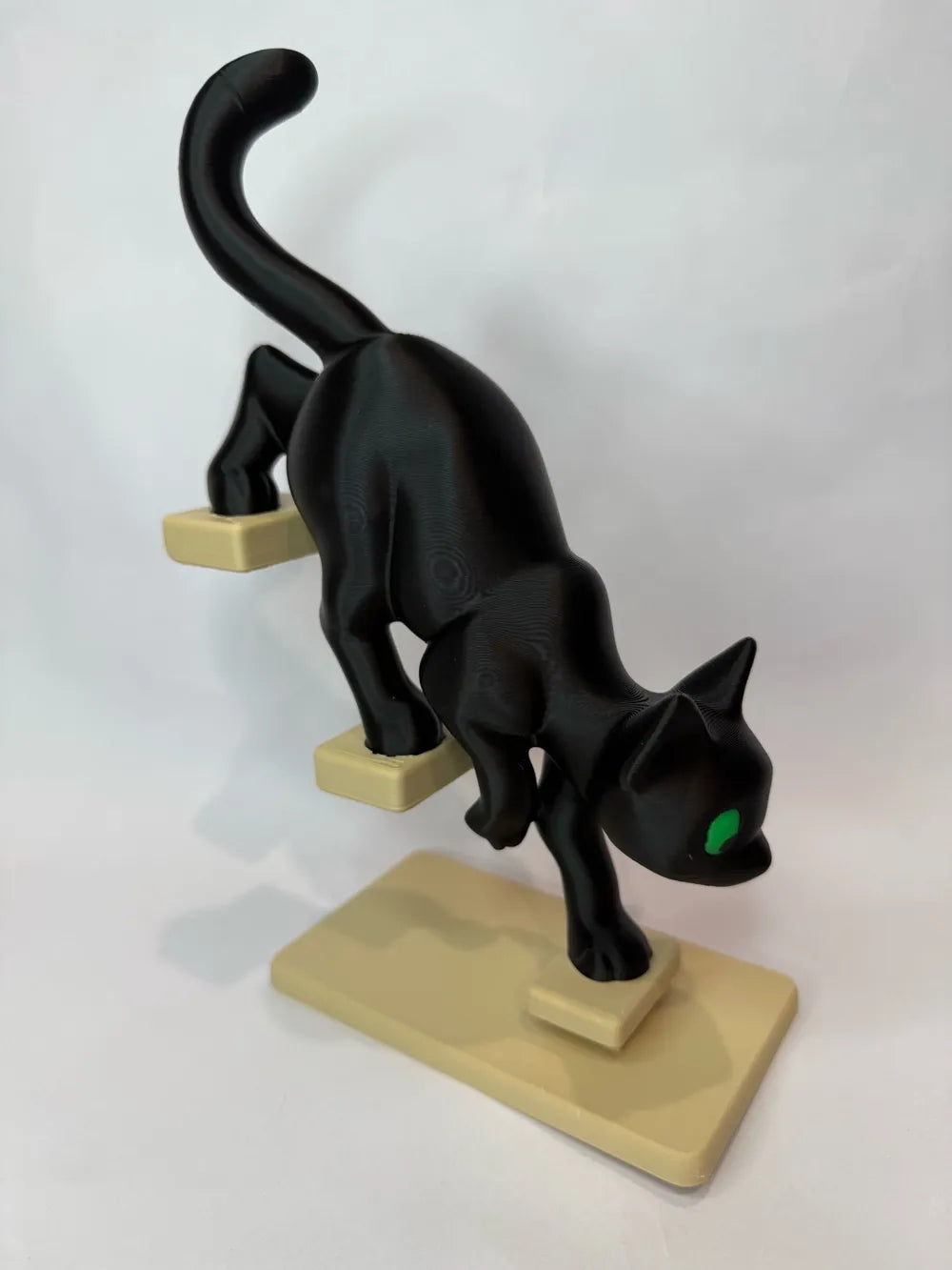 Cat on Stairs Decoration detail – 3D Printed Playful Cat Shelf Decor by FOFUS Kerala