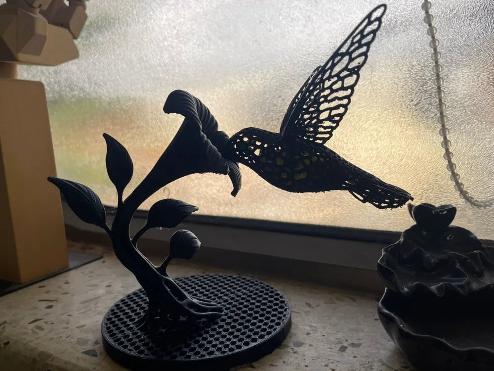 Hummingbird Sculpture Premium – 3D Printed Mid-Flight Elegant Bird by FOFUS, Thrissur Kerala