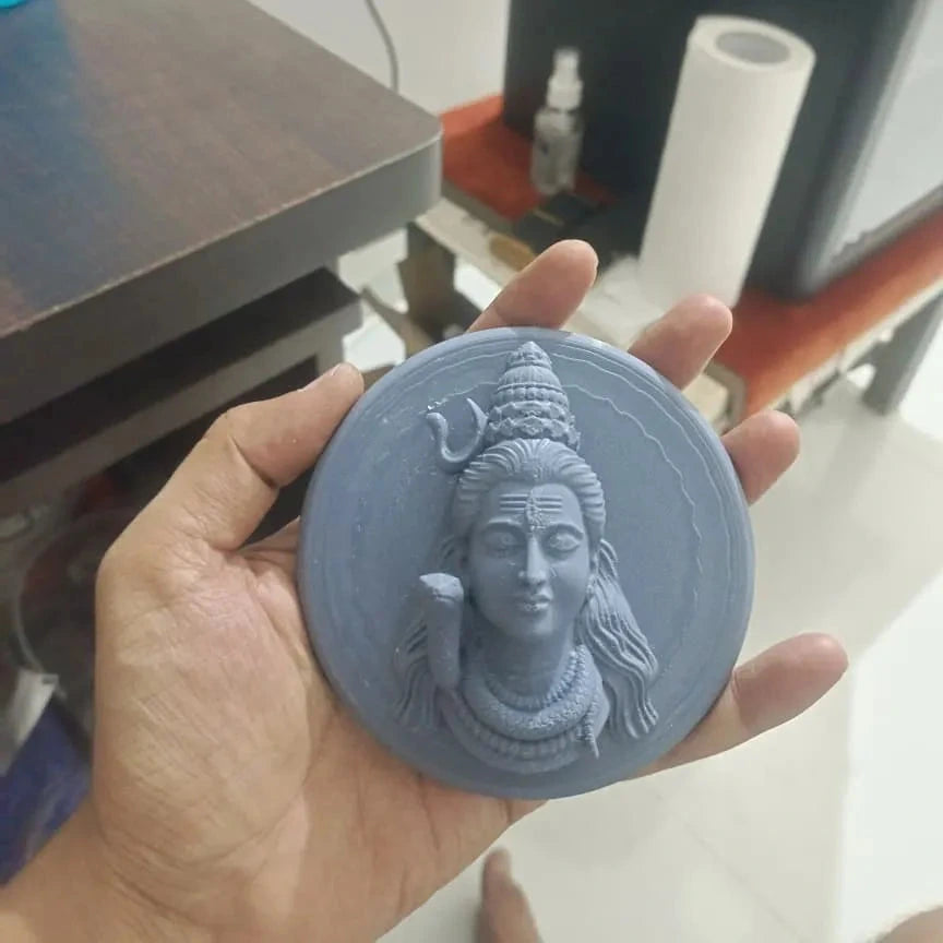Mahadev Shiva Bust Wall Hanging angle – 3D Printed Sacred Wall Decor by FOFUS Kerala