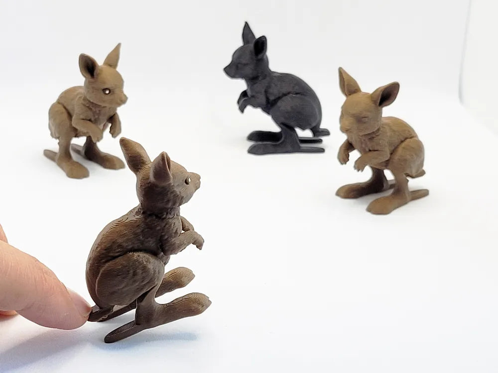 Jumping Kangaroo Figurine angle – 3D Printed Australian Wildlife Animal Sculpture by FOFUS Kerala
