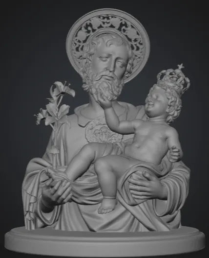 Saint Joseph Child Jesus angle – 3D Printed Patron Saint Idol by FOFUS Kerala