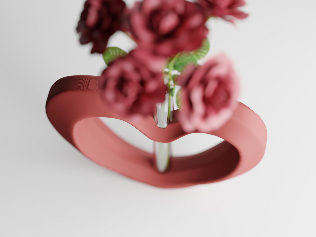 3D printed Valentine's Heart Vase – Romantic Floral Decor & Gift by FOFUS