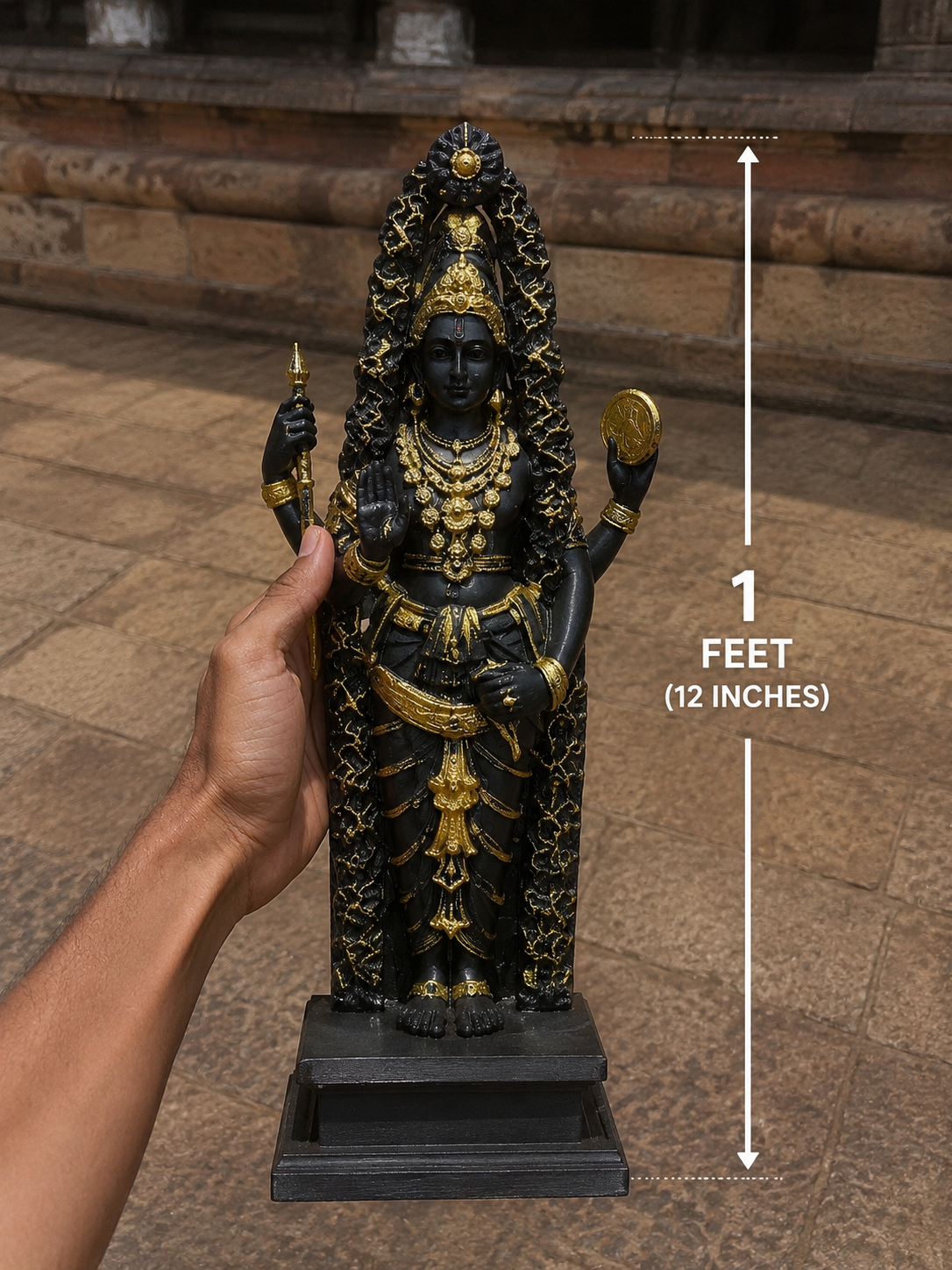 Sangameshan Bharathan Large Idol angle – Monumental 3D Printed Kerala Deity by 3D Divine FOFUS