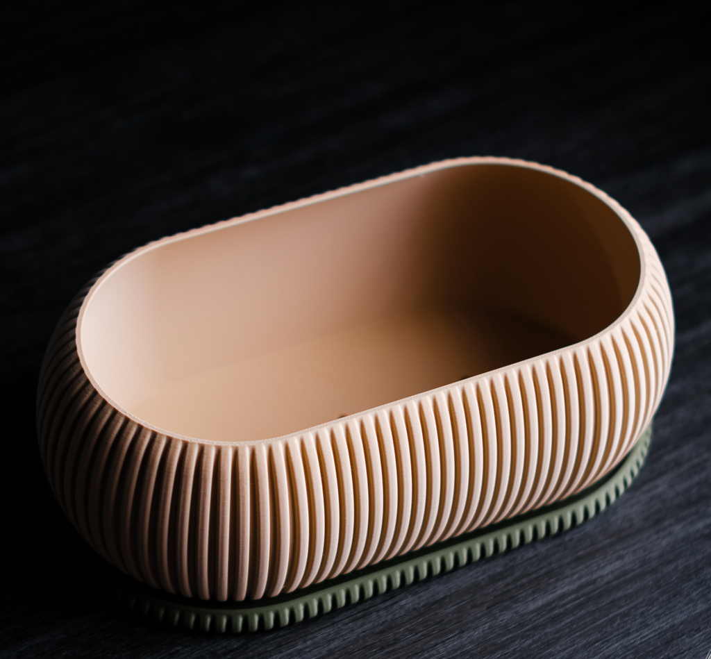 Zephyr Bonsai Planter side – 3D Printed Zen Minimalist Bonsai Plant Pot by FOFUS Kerala