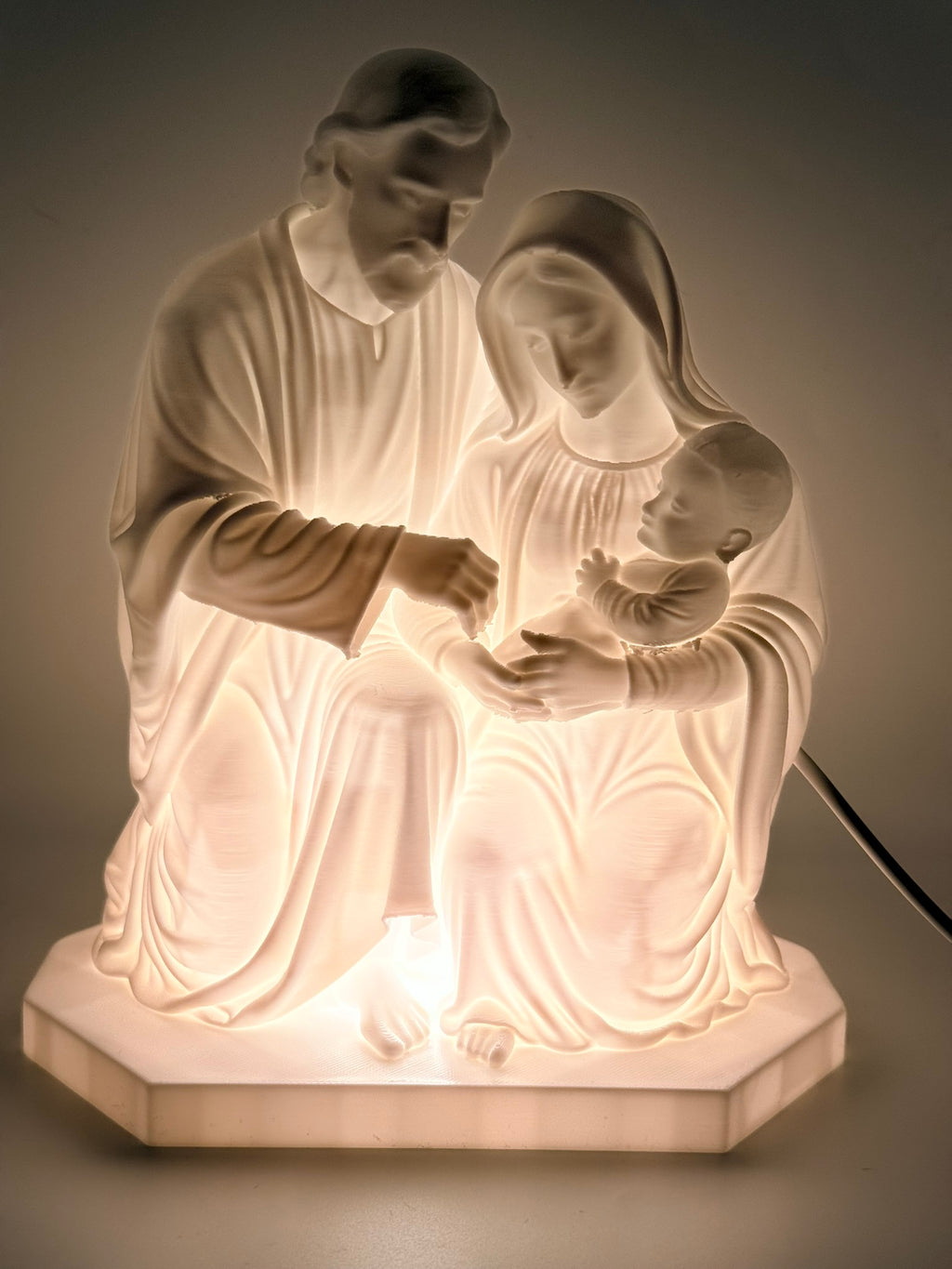 Holy Family Nativity LED detail – 3D Printed Devotional Night Light by 3D Divine FOFUS Kerala