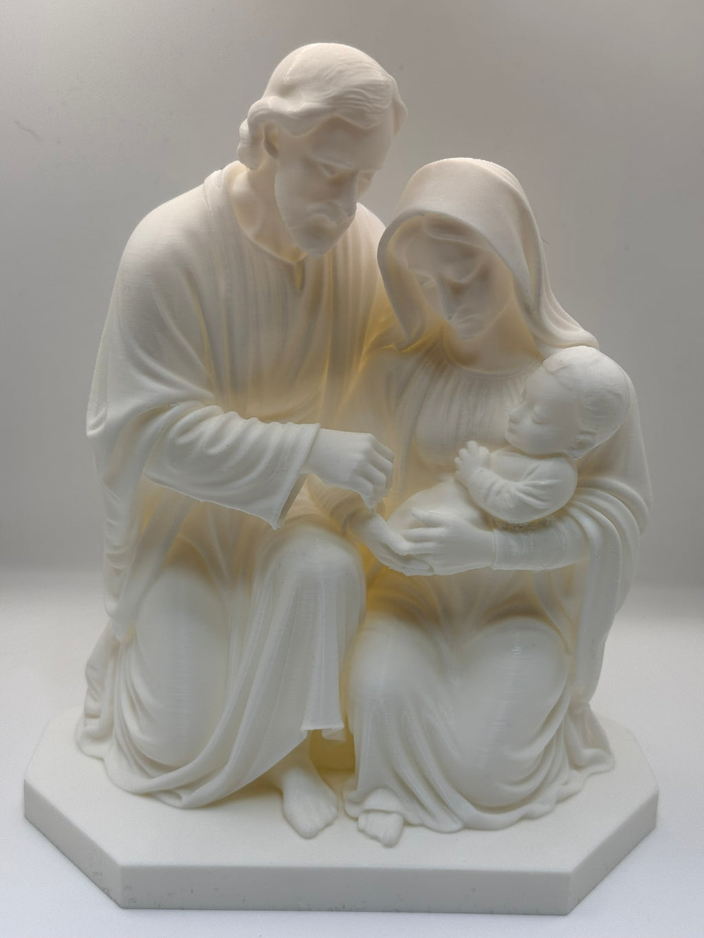 Holy Family LED Nativity Sculpture glowing – 3D Printed Sacred Christmas Art by FOFUS Kerala