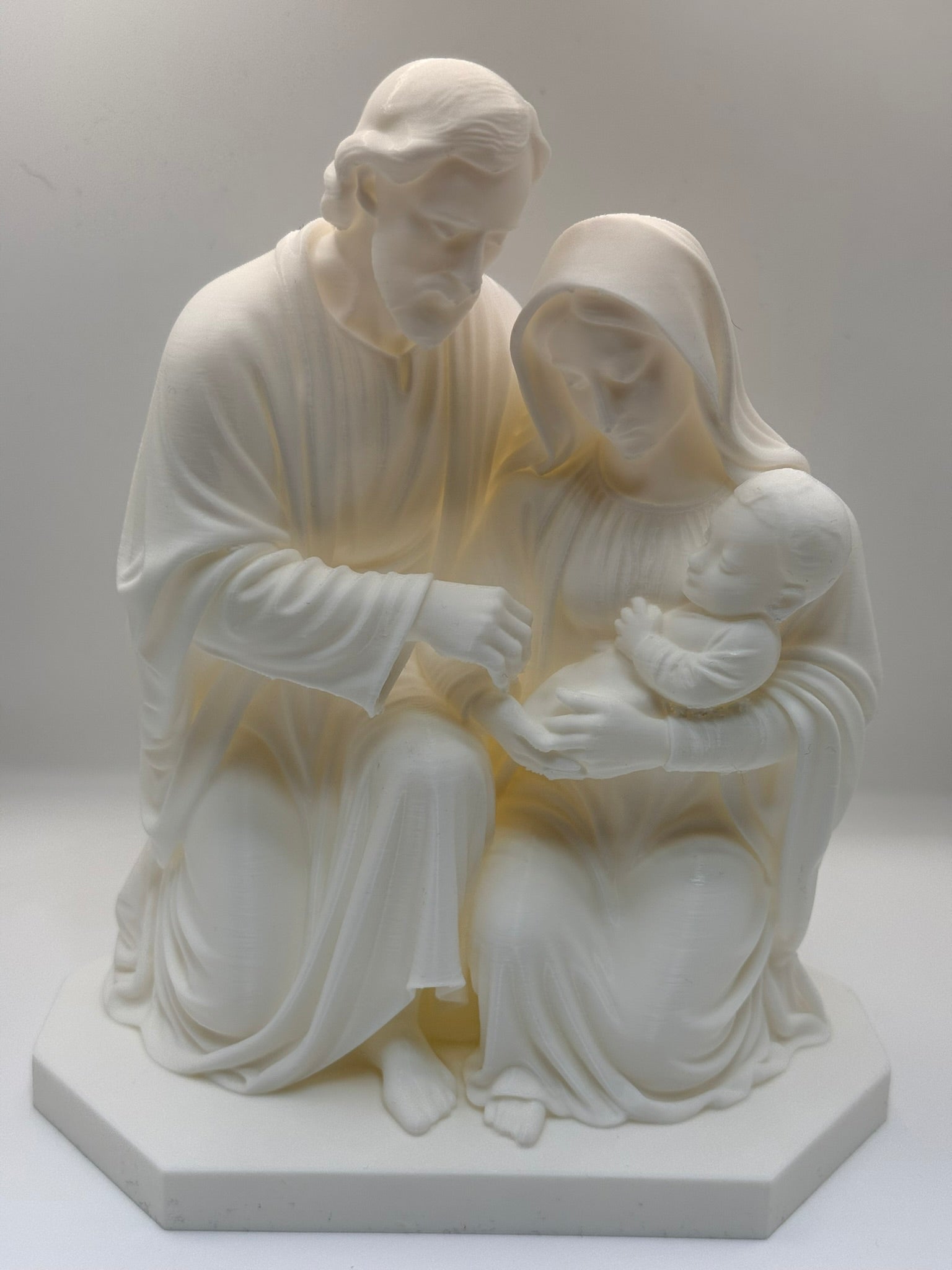 Holy Family LED Nativity Sculpture glowing – 3D Printed Sacred Christmas Art by FOFUS Kerala