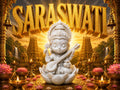 Saraswati Symphony of Knowledge Sculpture – 3D Printed Hindu Goddess Idol by 3D Divine | FOFUS, Thrissur Kerala
