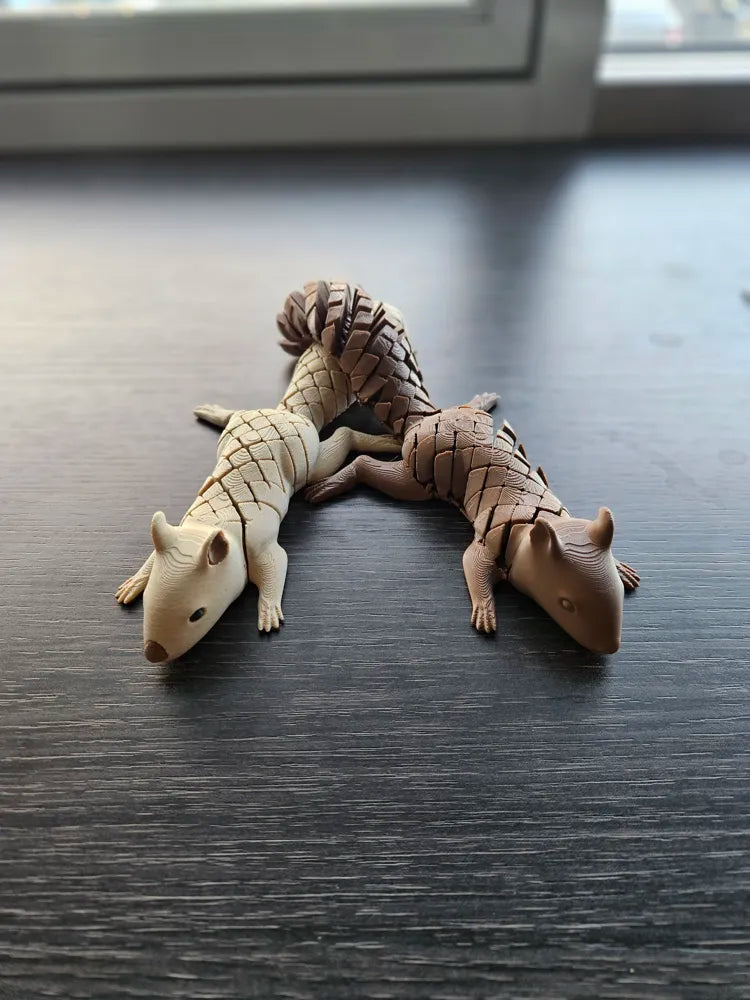 Flexi Squirrel Articulated Figurine angle – 3D Printed Poseable Squirrel Toy by FOFUS Kerala