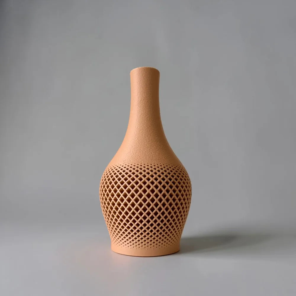 Phobos Vase angle – 3D Printed Geometric Sculptural Vase by FOFUS Kerala
