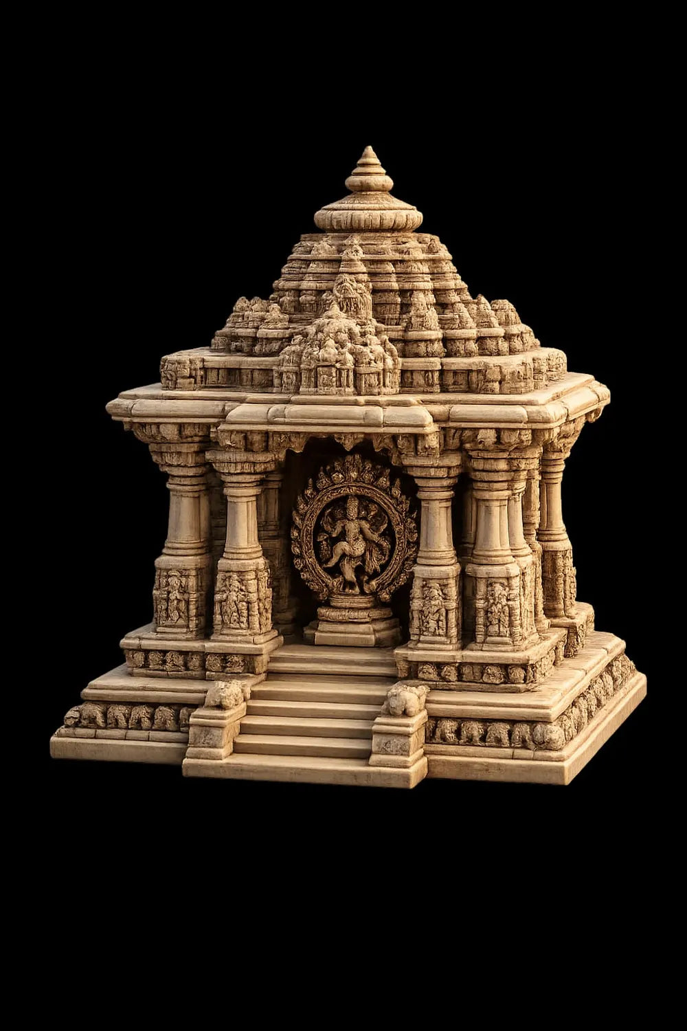 Nataraja Temple Mandir detail – 3D Printed Sacred Shiv Cosmic Altar by 3D Divine FOFUS Kerala