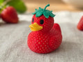 Strawberry Duck Novelty Figurine – 3D Printed Cute Strawberry Duck by FOFUS, Thrissur Kerala