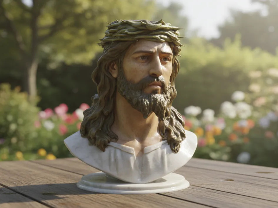 Jesus Christ Bust with Crown of Thorns – 3D Printed Sacred Sculpture by 3D Divine | FOFUS, Thrissur Kerala