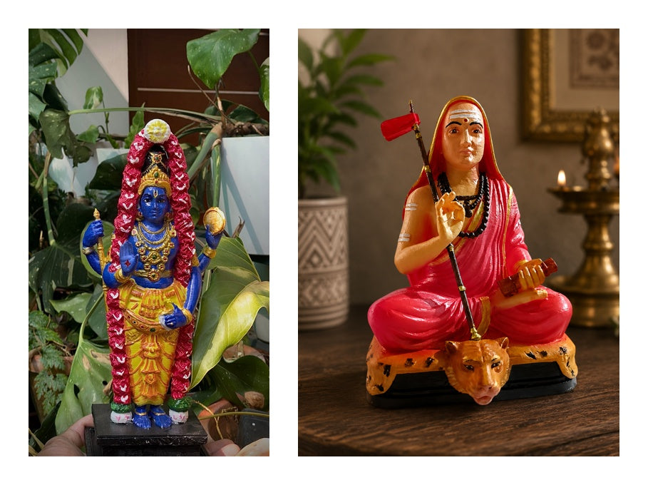 Kerala Spiritual Idols Bundle – 3D Printed Sangameshan and Shankaracharya Set
