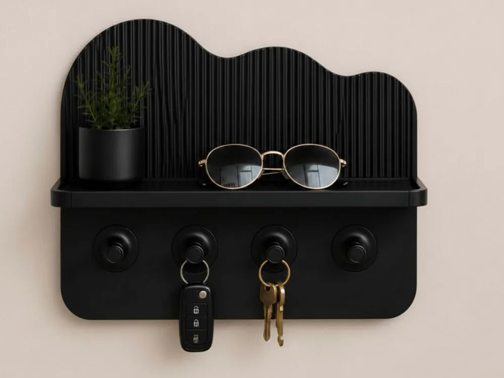 WaveShelf Key and Entry Organizer – 3D Printed Wave-Shaped Entryway Key Rack by FOFUS, Thrissur Kerala