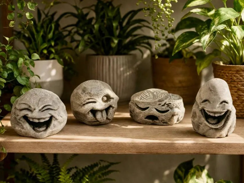 Happy Stones – 3D Printed Decorative Smiley Pebble Set by FOFUS, Thrissur Kerala