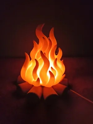 Campfire Flame Decor with Tealight Holder