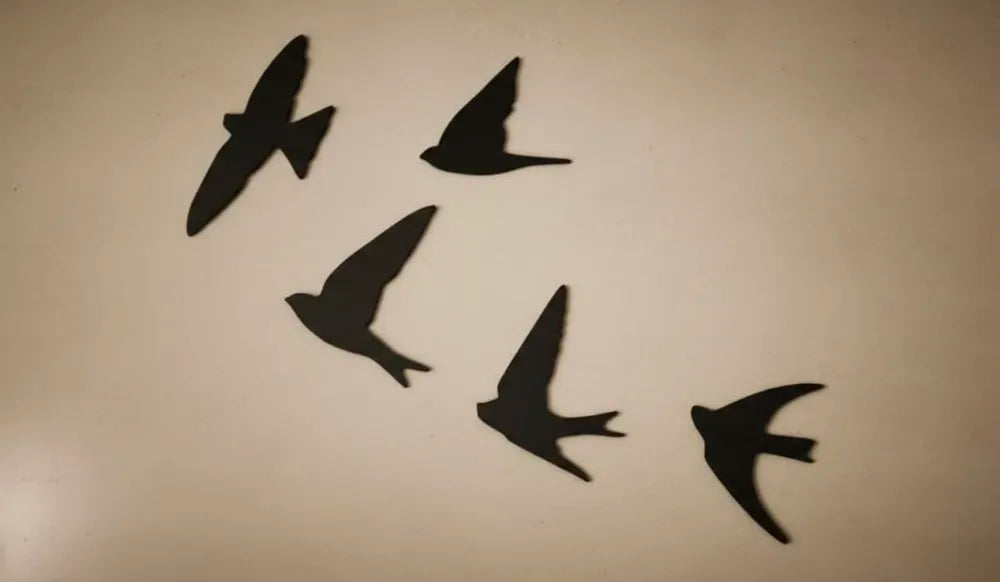 Decorative Flying Birds Set Wall Art angle – 3D Printed Bird Flock Wall Sculpture by FOFUS Kerala