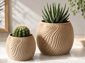 The Wooden Planter – 3D Printed Natural Wood-Finish Botanical Plant Pot by FOFUS, Thrissur Kerala