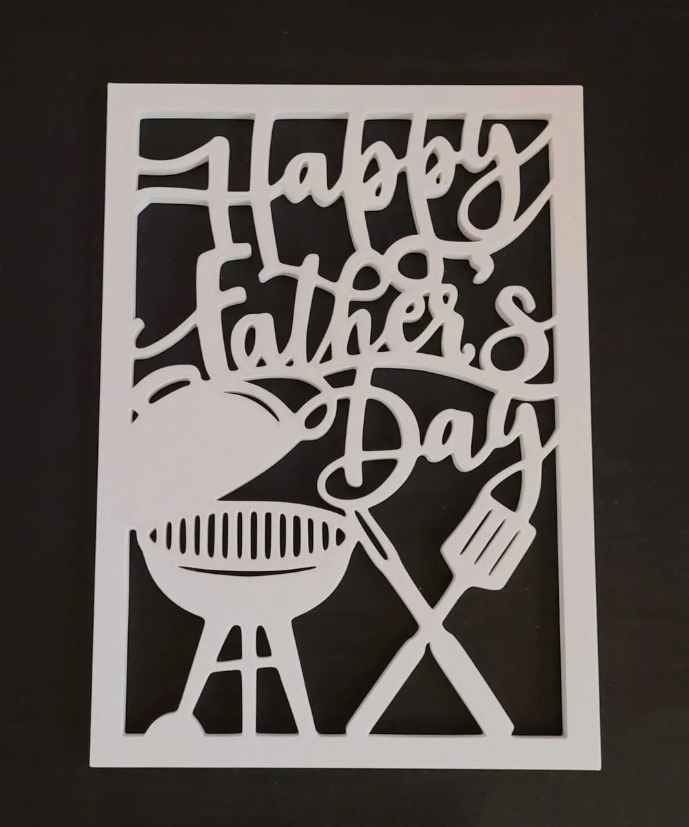 Father's Day Grilling Card angle – 3D Printed BBQ Grilling Theme Father's Day Gift by FOFUS Kerala