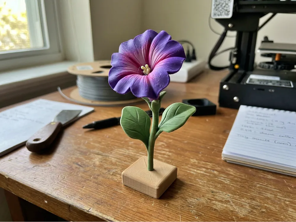 Petunia Flower Decorative Floral – 3D Printed Botanical Home Bloom Decor by FOFUS, Thrissur Kerala