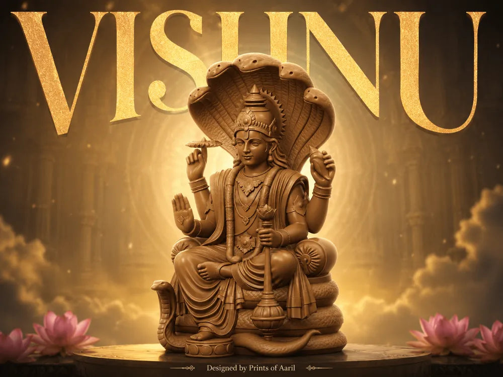Divine Lord Vishnu with Sheshnag – 3D Printed Hindu Deity Sculpture by 3D Divine | FOFUS, Thrissur Kerala