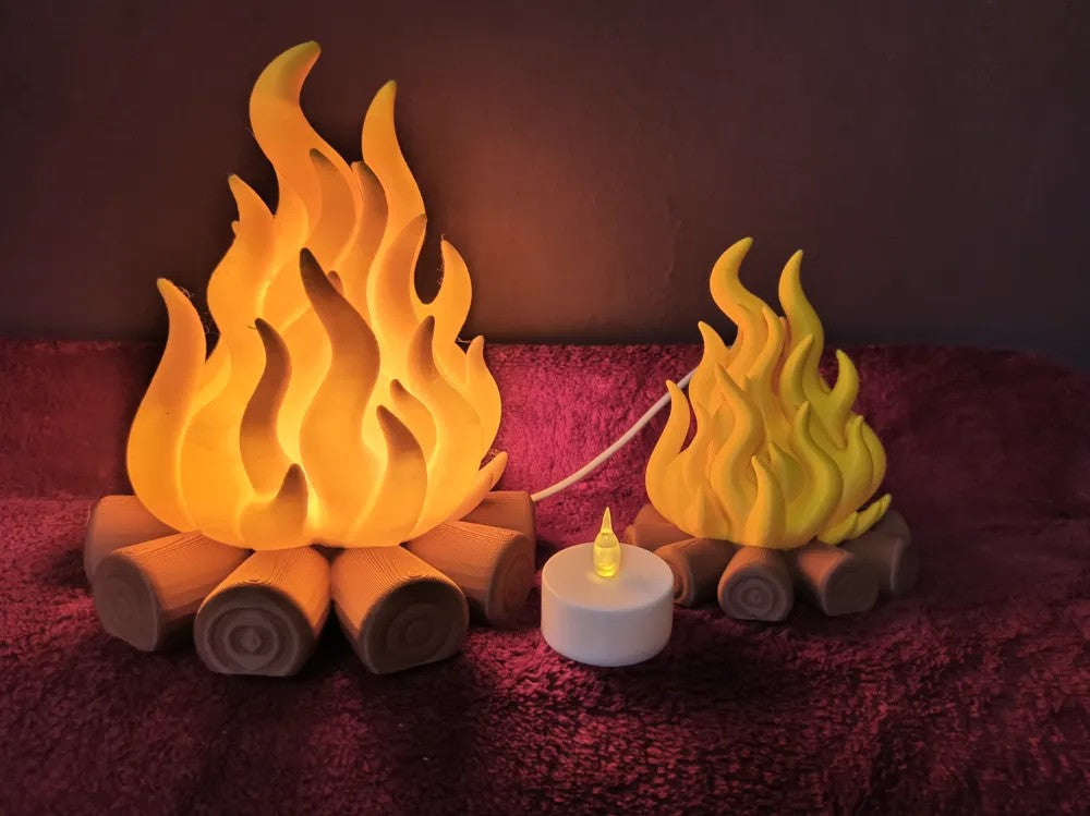 Campfire Flame Decor with Tealight Holder