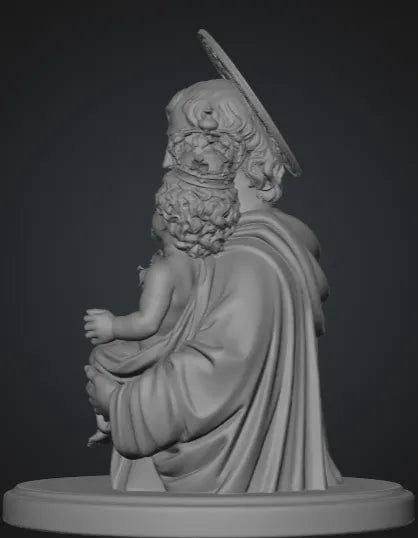 Saint Joseph with Child detail – Premium 3D Printed Sacred Christian Statue by FOFUS Kerala