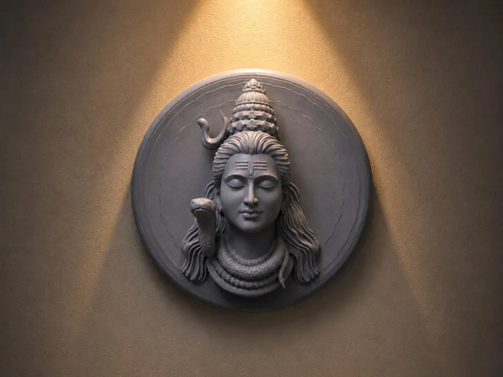 Mahadev Bust Wall Hanging – 3D Printed Lord Shiva Sacred Wall Art by 3D Divine | FOFUS, Thrissur Kerala