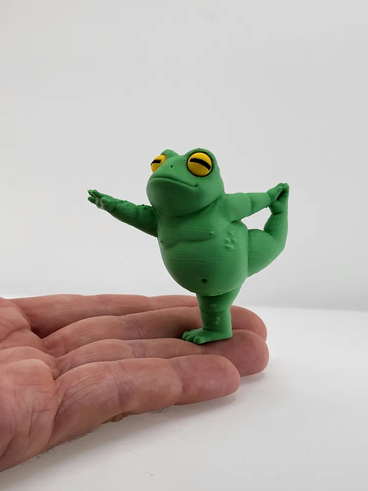 Zen Frog Yoga Figure detail – 3D Printed Meditating Frog Desk Decor by FOFUS Kerala