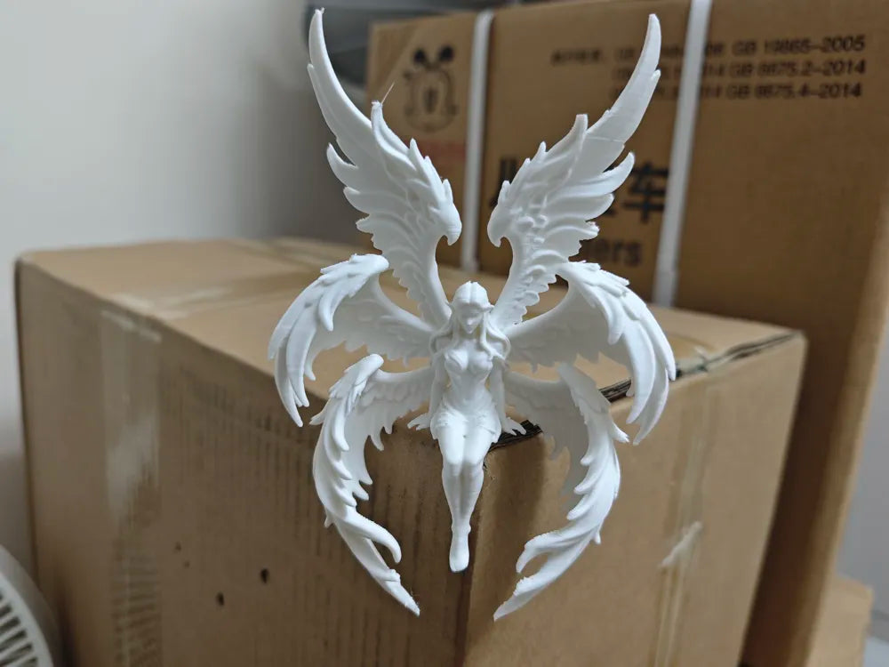 Sitting Angel Corner Decor angle – 3D Printed Serene Desk Figurine by FOFUS Kerala