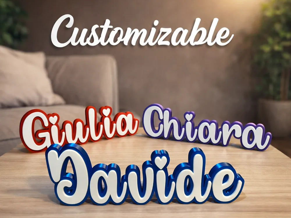 Cursive with Heart Name Sign – 3D Printed Romantic Custom Decor by FOFUS, Thrissur Kerala