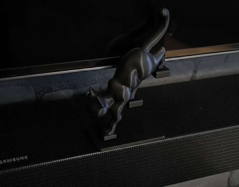 Cat on Stairs Decoration angle – 3D Printed Playful Cat Shelf Decor by FOFUS Kerala