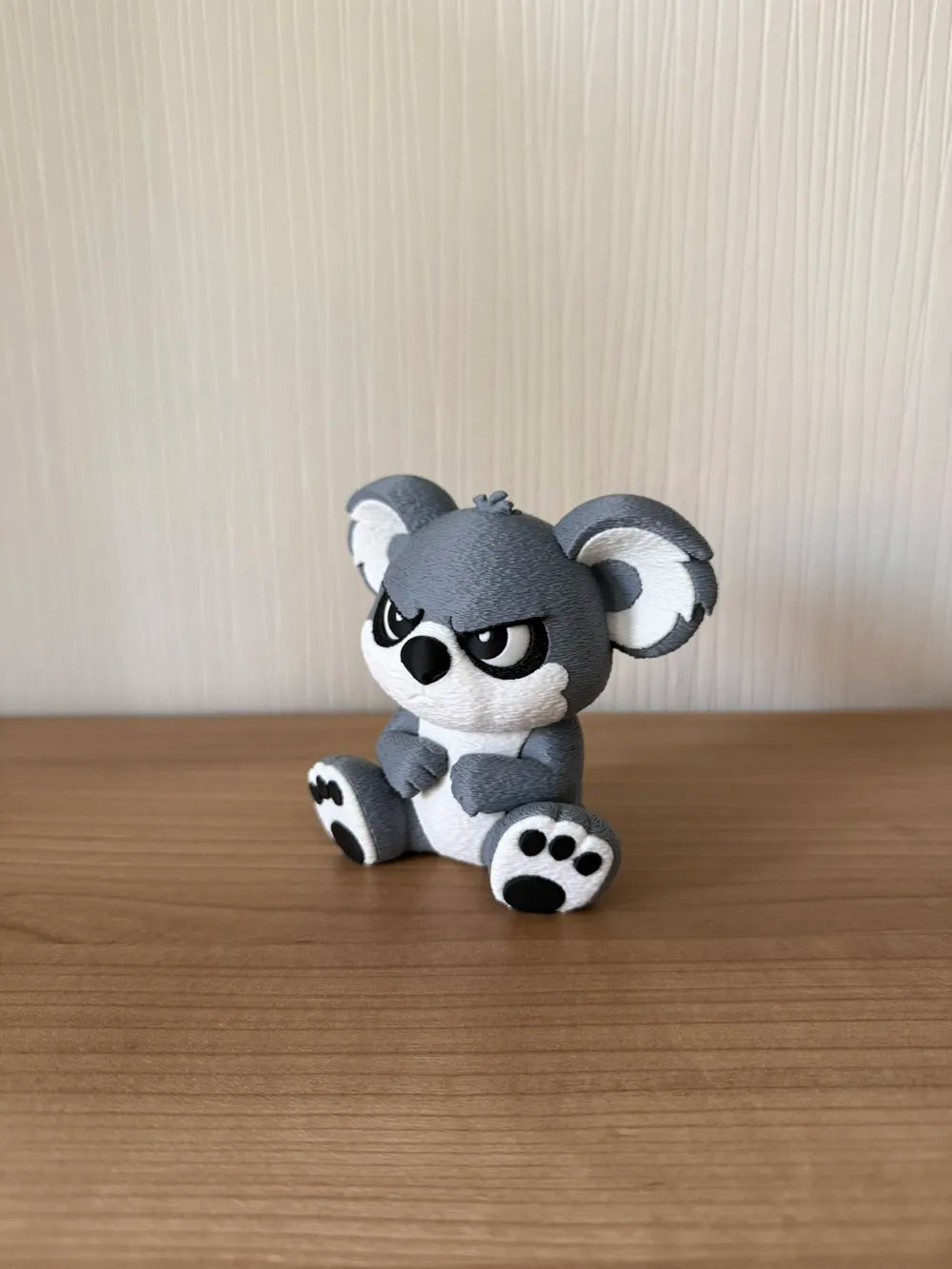 Grumpy Koala Figurine angle – 3D Printed Humorous Desk Companion by FOFUS Kerala