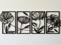 Minimalist Floral Wall Art 4 Panel Set – 3D Printed Botanical Gallery Collection by FOFUS, Thrissur Kerala