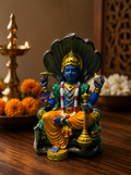 Lord Vishnu Seated on Sheshnag Throne Idol