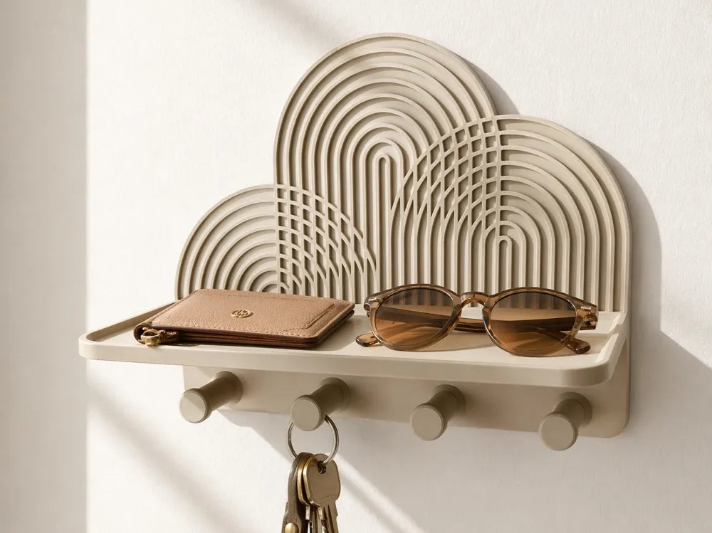 Modern Key Hook – 3D Printed Minimalist Entryway Wall Key Organiser by FOFUS, Thrissur Kerala