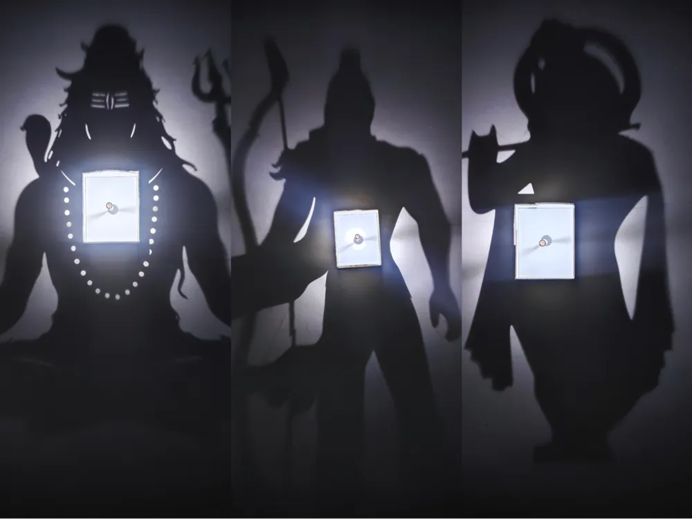 Shiva Rama Krishna Silhouette Lamp – 3D Printed Rechargeable Devotional Lamp | FOFUS, Thrissur Kerala
