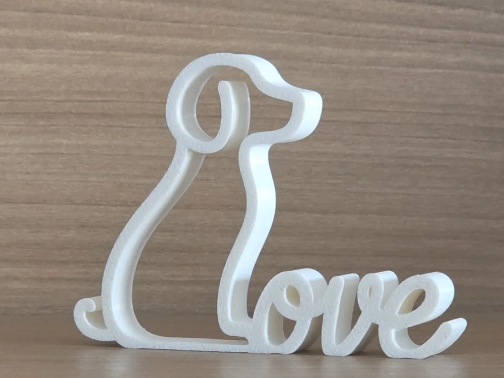 Love Dog Minimalist Home Decor Sculpture – 3D Printed Pet Figurine by FOFUS, Thrissur Kerala