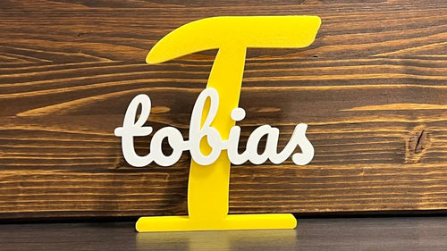 Customisable Initials Name Stand angle – 3D Printed Premium Display by FOFUS Kerala