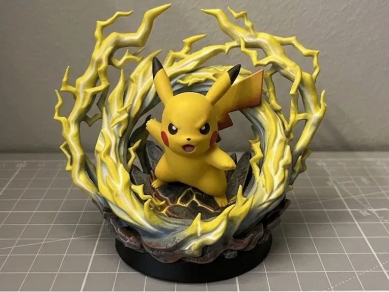Pikacus Spark Figurine – 3D Printed Dynamic Pokemon Collectible by MAYANS | FOFUS, Thrissur Kerala