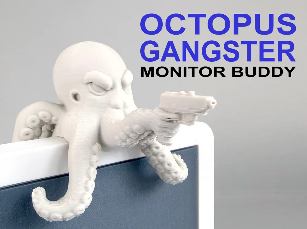 Octopus Gangster Monitor Buddy – 3D Printed Funny Octopus Monitor Topper by FOFUS, Thrissur Kerala
