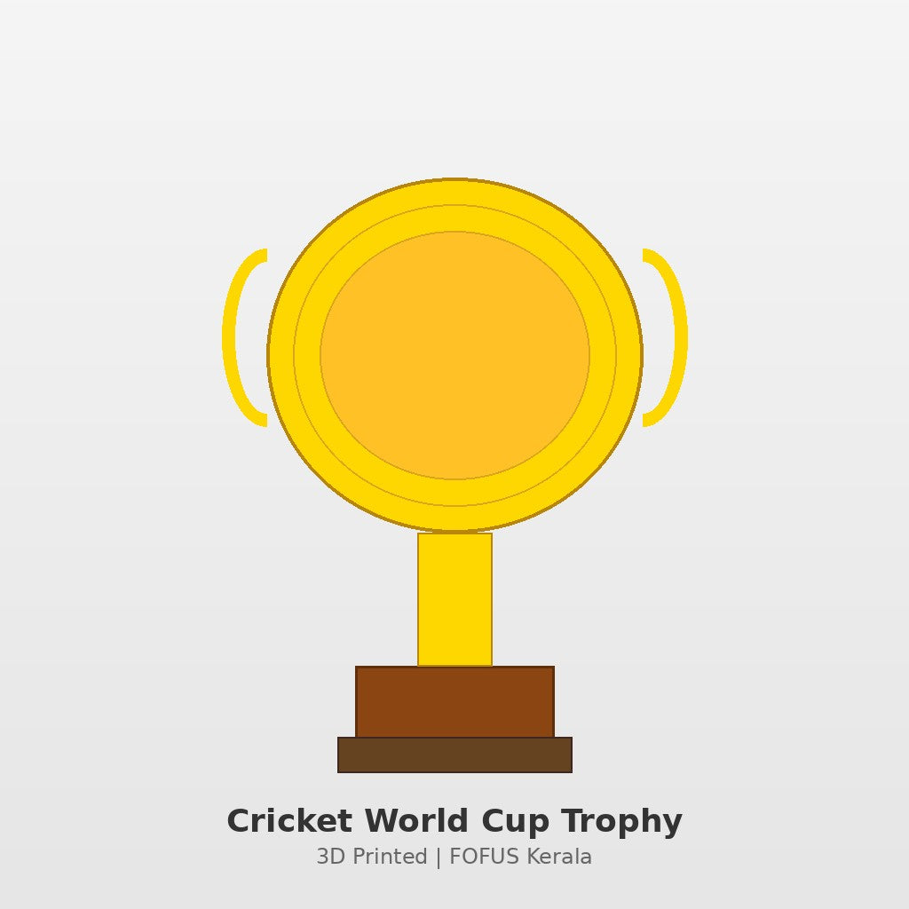 3D Printed Cricket World Cup Trophy Replica by FOFUS Kerala