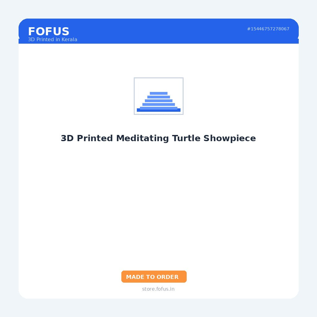 3D Printed Meditating Turtle Showpiece