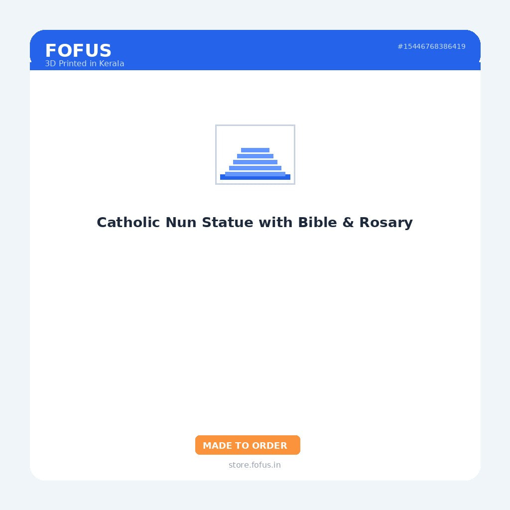 Catholic Nun Statue with Bible & Rosary
